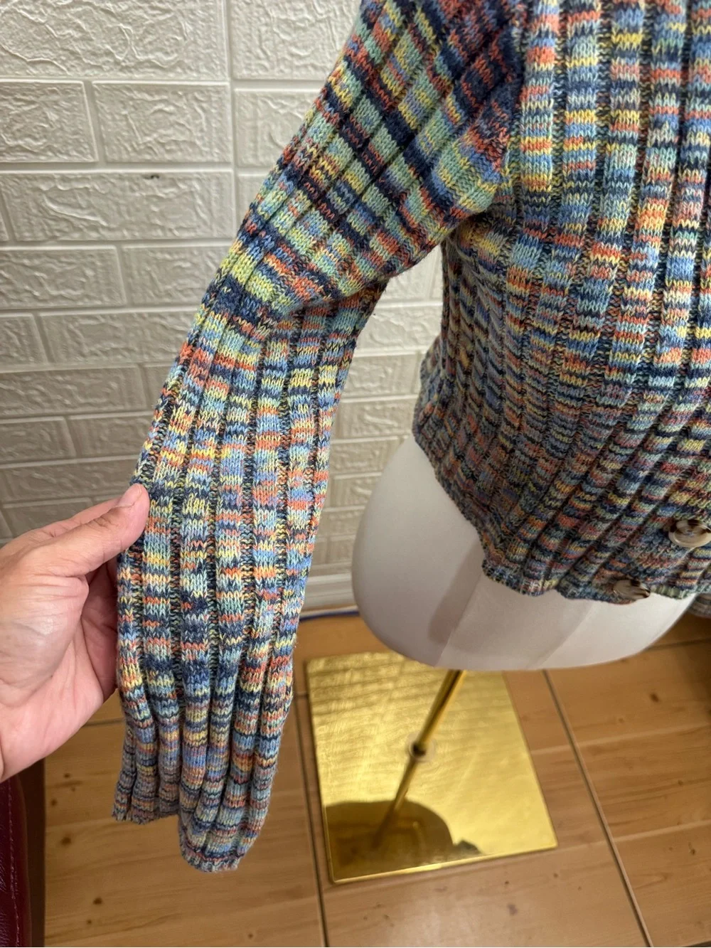 art class Pastel Multicolor Cable Knit Sweater - Picture 5 of 7